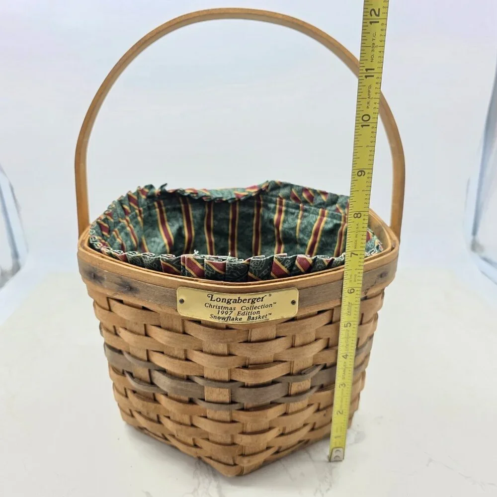 Vintage Longaberger 1997 Christmas Snowflake Basket Liner Protector USA Holiday